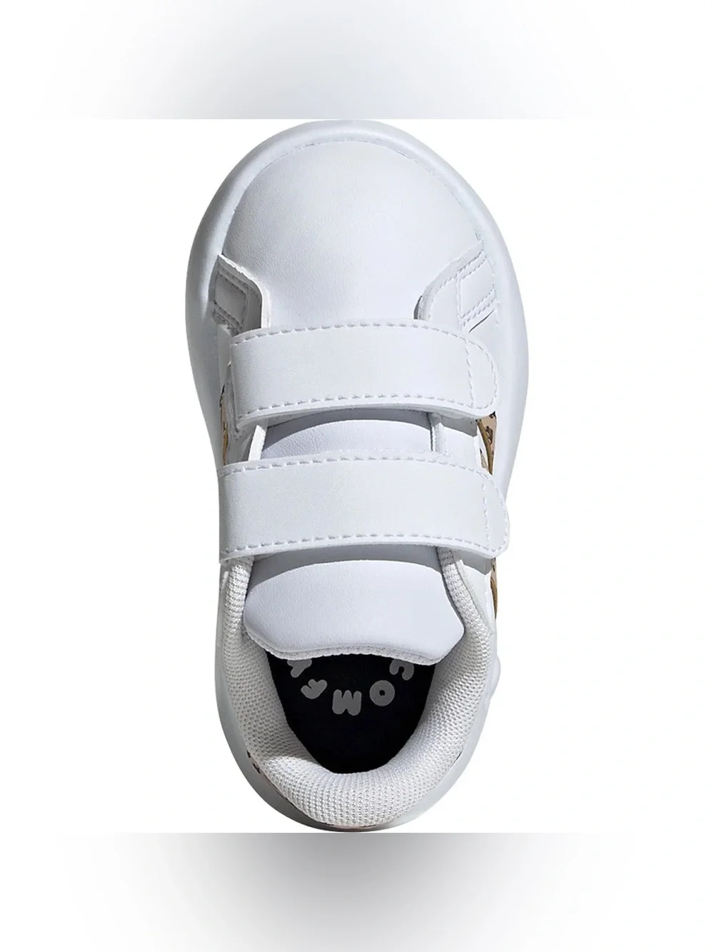 adidas White Kids Sneakers with Leopard-Print Stripes